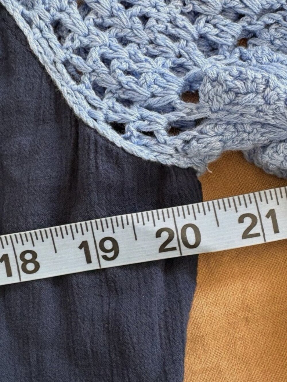 Chasing Unicorns Blue and navy Crochet mockingbird Dress L or XL - Picture 14 of 16
